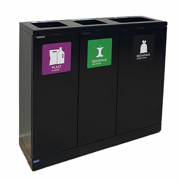 Bica 829 Afvalscheidingsunit 2x65+95 liter zwart