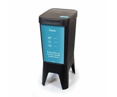 Bonton Circubin Papier 40 liter met deksel (zwart, blauw)
