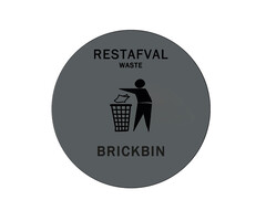 BrickBin Forex Afvalstroomplaatje Rest grijs