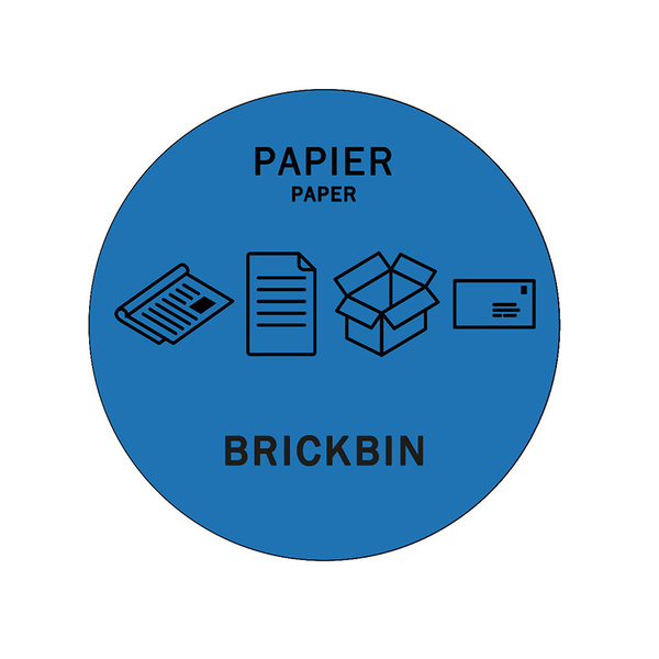 BrickBin Forex Afvalstroomplaatje Papier blauw