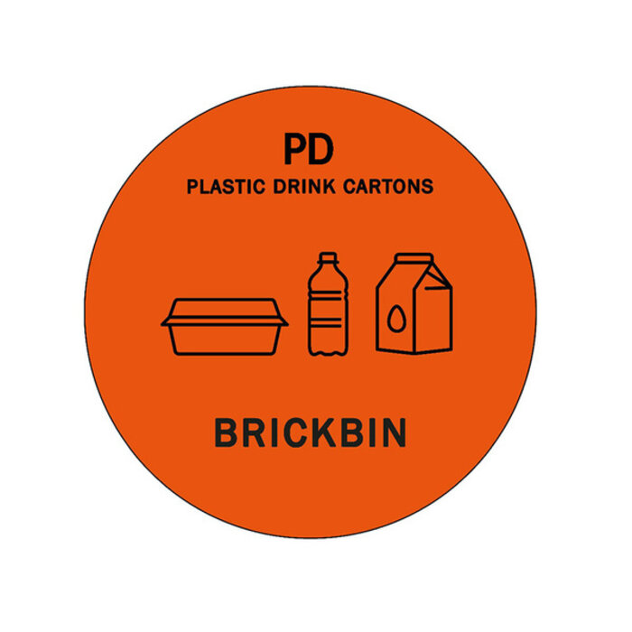 BrickBin Forex Afvalstroomplaatje PD oranje