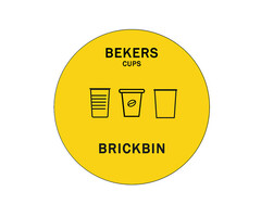 BrickBin Forex Afvalstroomplaatje Bekers geel