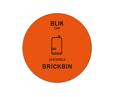 BrickBin Forex Afvalstroomplaatje Blik oranje
