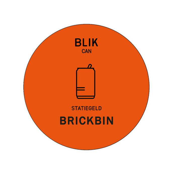 BrickBin Forex Afvalstroomplaatje Blik oranje