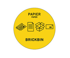 BrickBin Forex Afvalstroomplaatje Papier BE geel