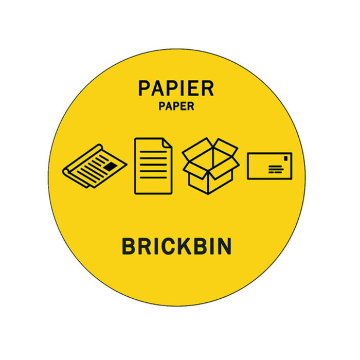 BrickBin Forex Afvalstroomplaatje Papier BE geel