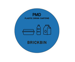 BrickBin Forex Afvalstroomplaatje PMD BE blauw