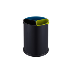 Ronde Afvalscheidingsbak Open Top 3x3,5 liter zwart