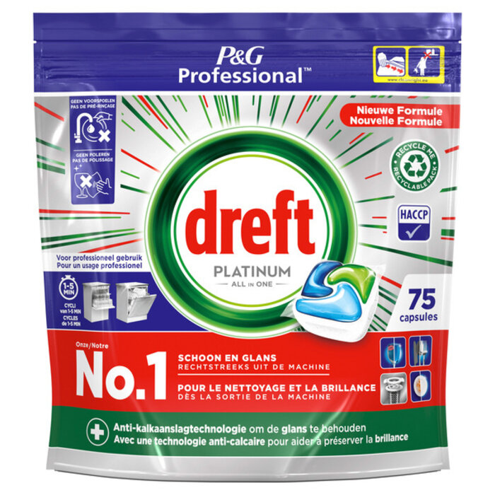 DREFT PROFESSIONAL Platinum All-in-1 Vaatwastabletten Regular
