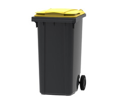 Mini-container 240 liter (grijs, geel)