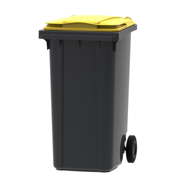 Mini-container 240 liter (grijs, geel)