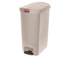Rubbermaid Slim Jim Step On container End Step kunststof 68 liter beige