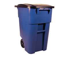 Rubbermaid BRUTE-rolcontainer met deksel 189,3 liter (blauw, zwart)