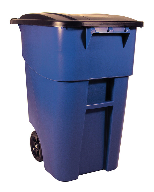 Rubbermaid BRUTE-rolcontainer met deksel 189,3 liter (blauw, zwart)