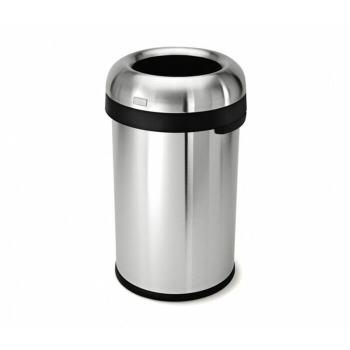 Simplehuman Afvalbak Bullet Open Top 80 liter mat RVS