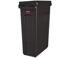 Rubbermaid Slim Jim met luchtsleuven 87 liter bruin