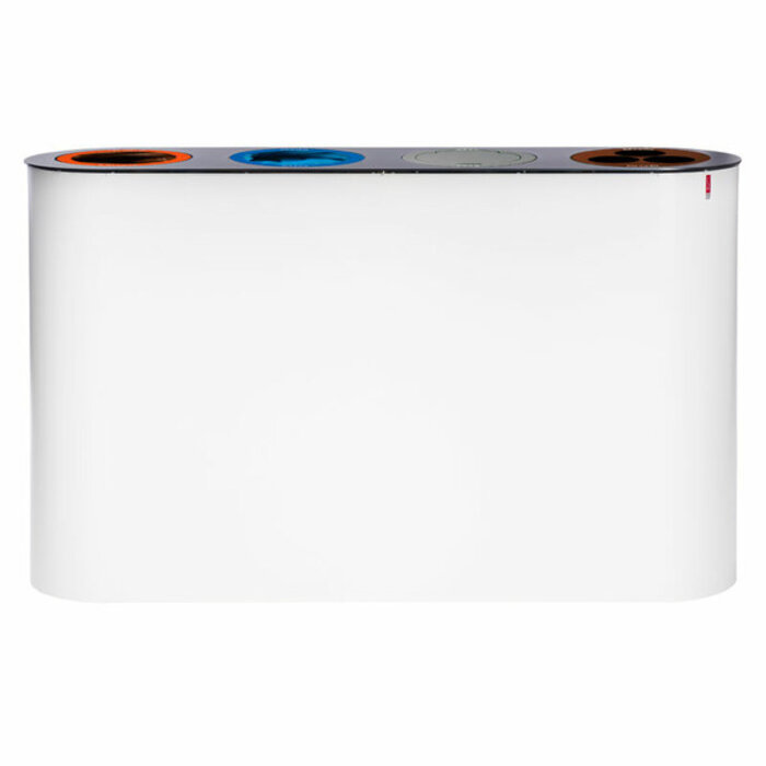 Split 4 afvalscheidingsunit (wit, antraciet)