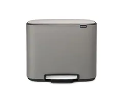 Brabantia Bo Pedaalemmer 3x11 liter Mineral Concrete Grey