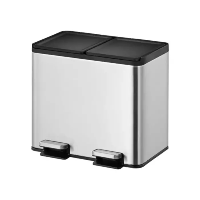 EKO Essential splitted Recycler pedaalemmer 10+10 liter mat RVS