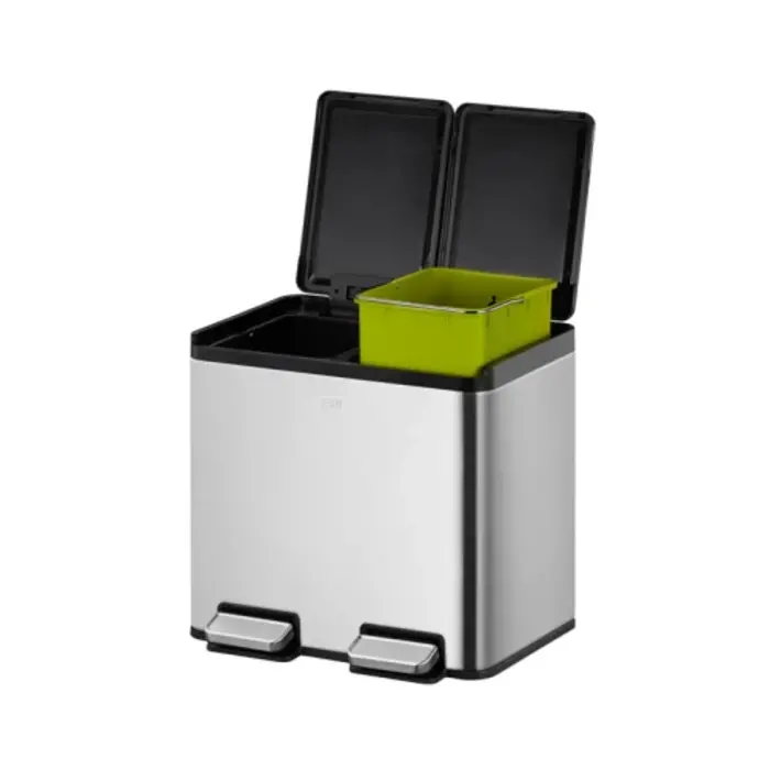 EKO Essential splitted Recycler pedaalemmer 10+10 liter mat RVS