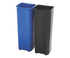 Rubbermaid Recycling binnenbakken 2x25 liter End Step RVS (zwart, blauw)