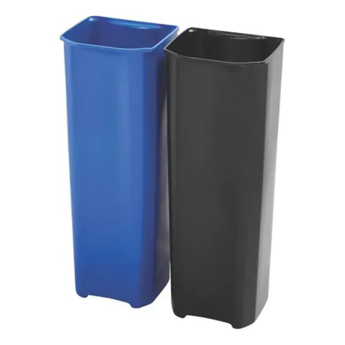 Rubbermaid Recycling binnenbakken 2x25 liter End Step RVS (zwart, blauw)