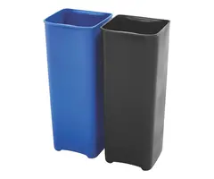 Rubbermaid Recycling binnenbakken 2x15 liter End Step RVS (zwart, blauw)