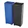 Recycling binnenbakken 2x15 liter End Step RVS (zwart, blauw)