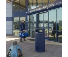 Buitenbak met afdak 120 liter blauw