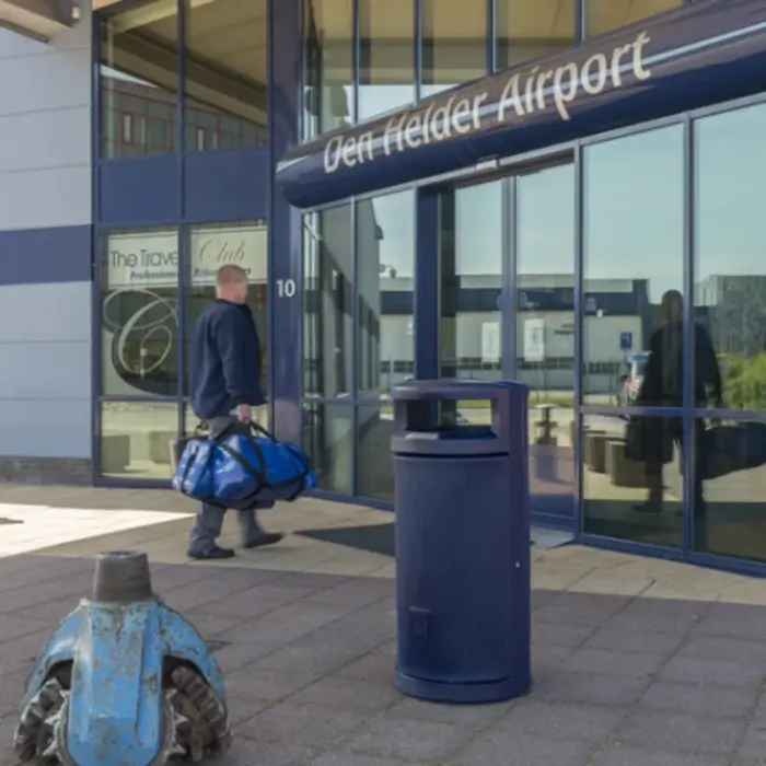 Buitenbak met afdak 120 liter blauw