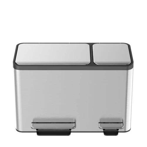 EKO EcoCasa Recycler pedaalemmer 24+12 liter mat RVS