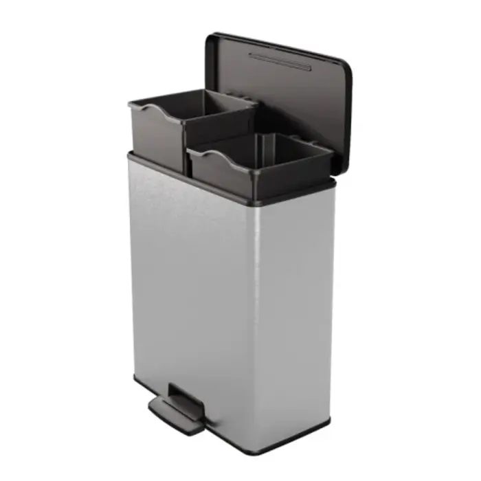 Curver Pedaalemmer Decobin Duo 26+26 liter (zilver, zwart)