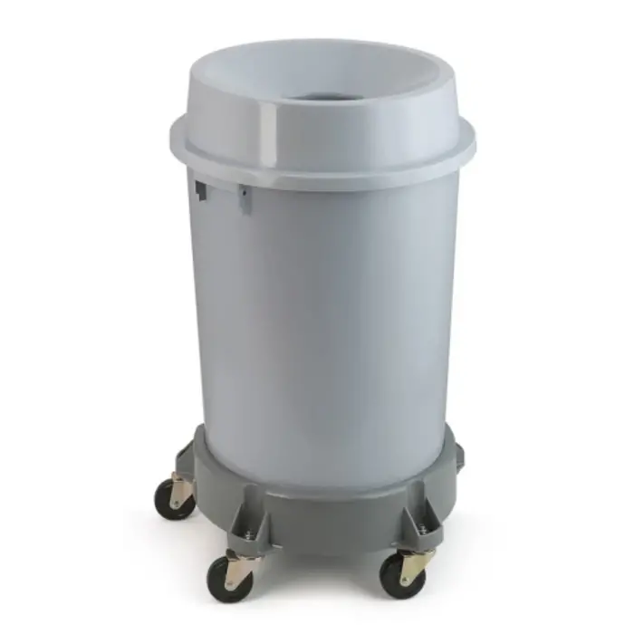 Kunststof afvalbak met open top 90 liter grijs