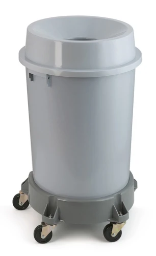 Kunststof afvalbak met open top 90 liter grijs