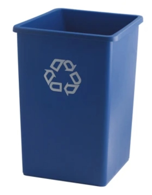 Rubbermaid Styleline container 132 liter (blauw, recyclingsymbool)