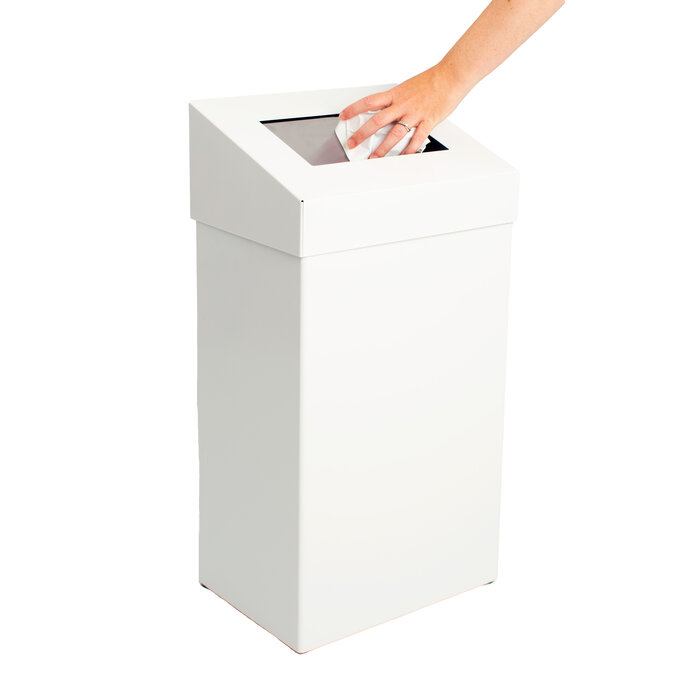 DutchDesign Afvalbak met pushklep 50 liter wit