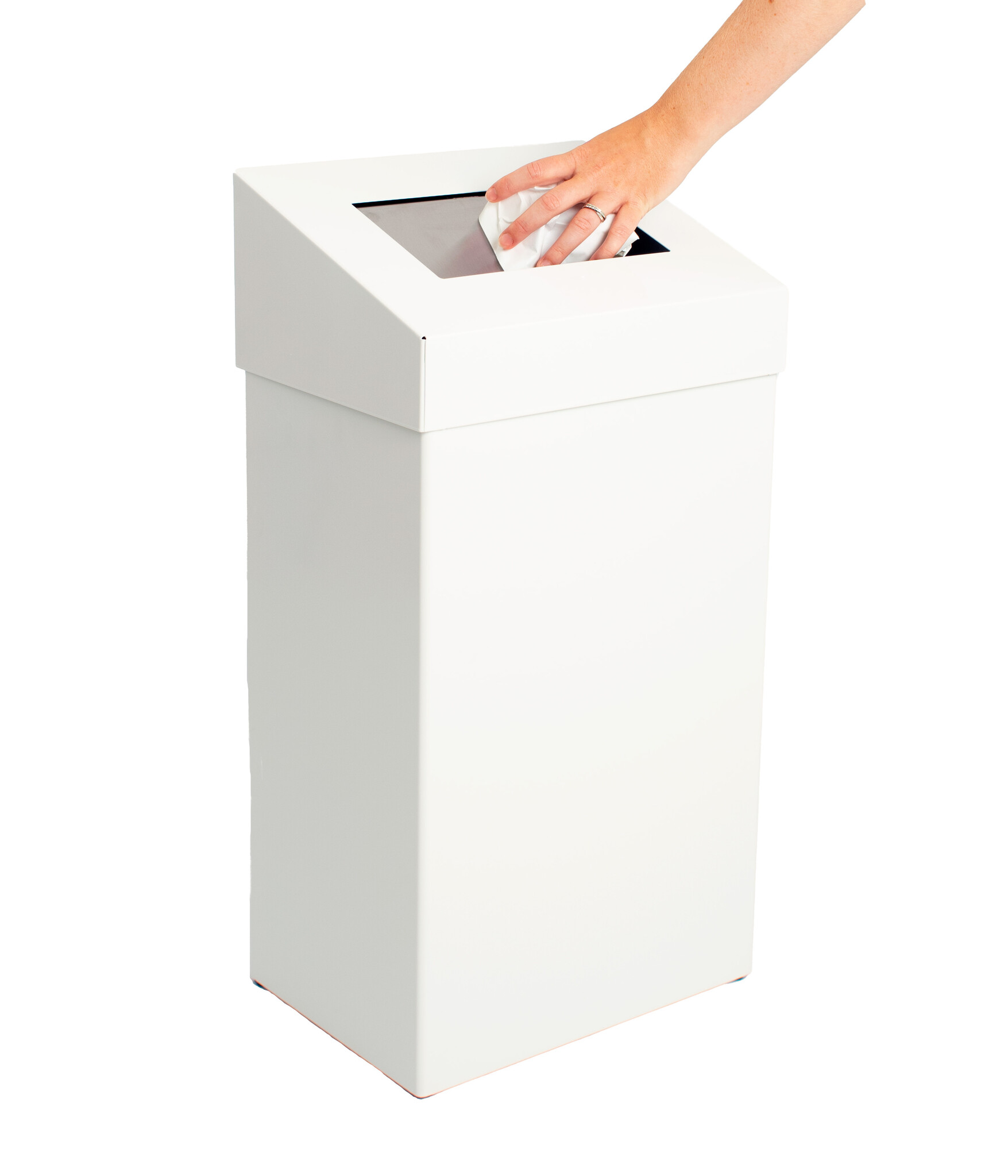 DutchDesign Afvalbak met pushklep 50 liter wit