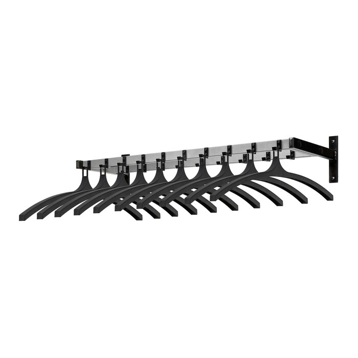 Wandgarderobe HIQ 19 haken (zwart, aluminiumgrijs)