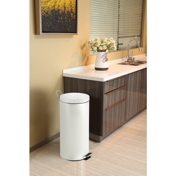 Pedaalemmer 30 liter wit