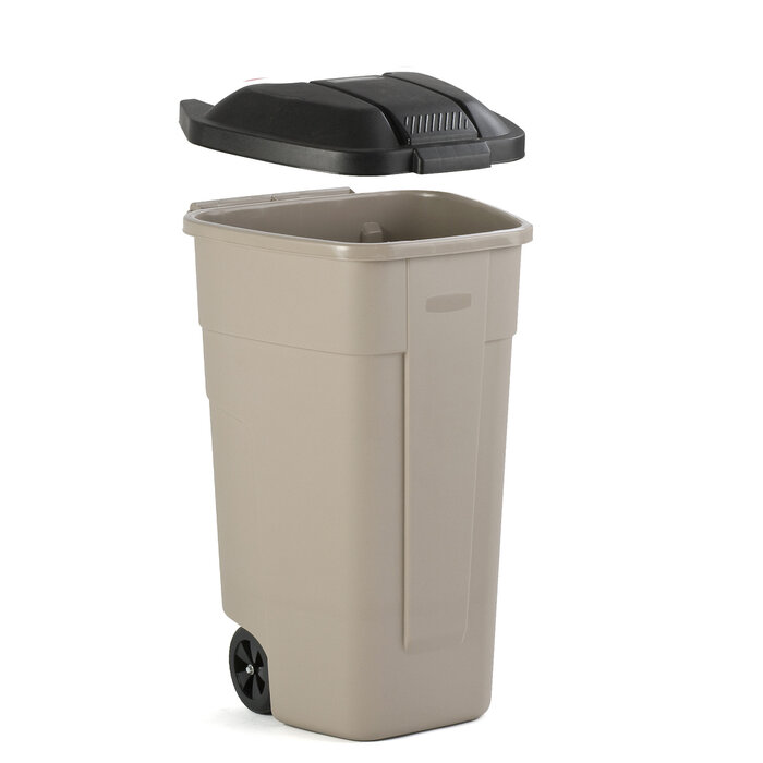 Mobiele container 110 liter (beige, zwart)