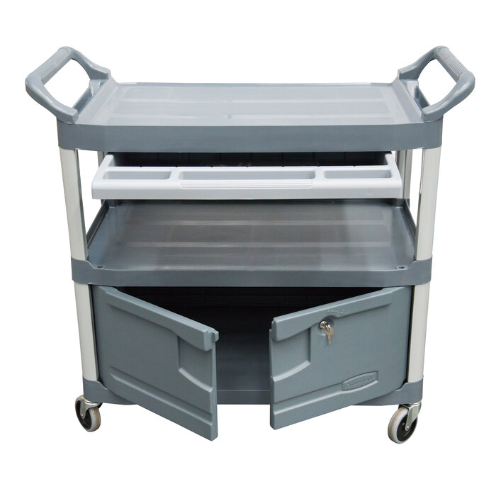 Rubbermaid Materiaalwagen X-tra met lade en kast grijs