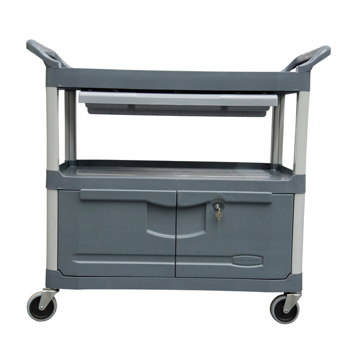 Rubbermaid Materiaalwagen X-tra met lade en kast grijs