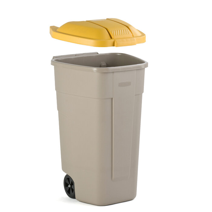 Mobiele container 110 liter (beige, geel)
