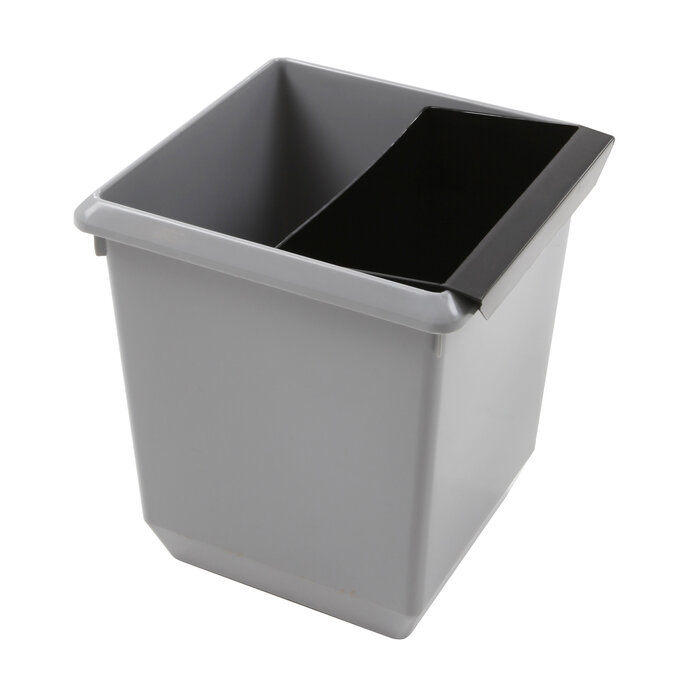 Vierkant tapse papierbak 21 liter grijs