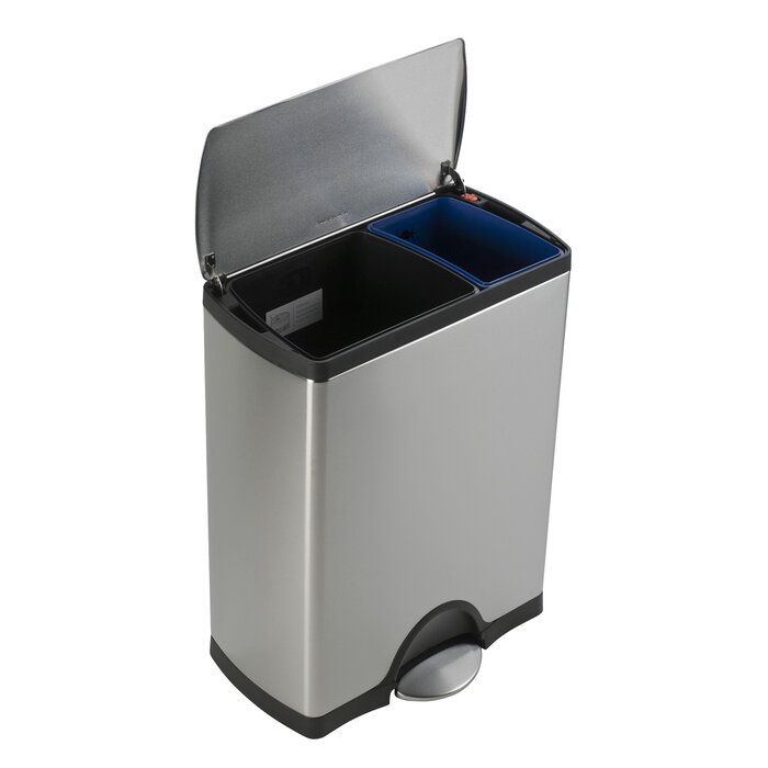 Simplehuman Afvalemmer Classic Recycler 30+16 liter mat RVS