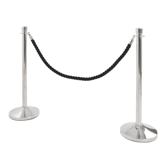 A-Select Koord van henneptouw (zwart, verchroomd)