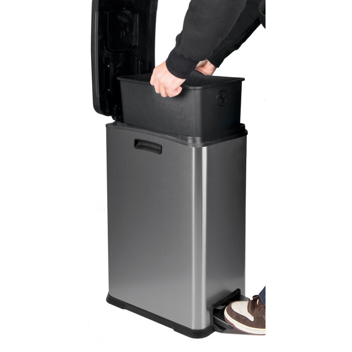 EKO Rejoice pedaalemmer 30 liter mat RVS