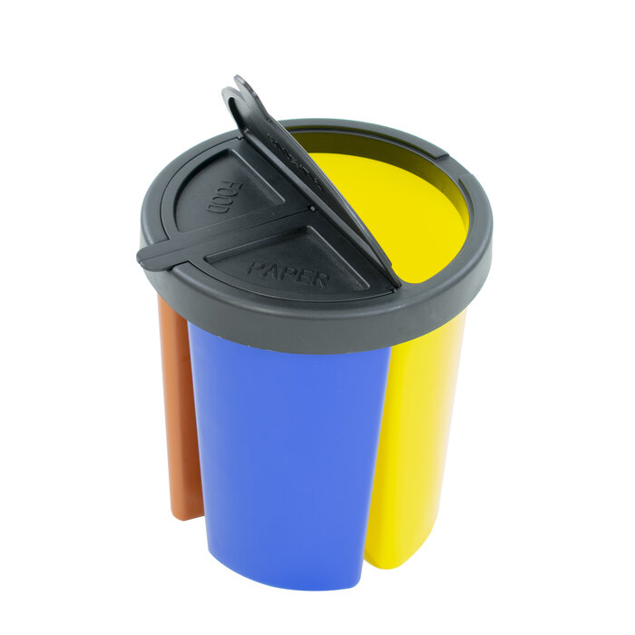 A-Select Eco Bin recycling set (zwart, geel, bruin, blauw)