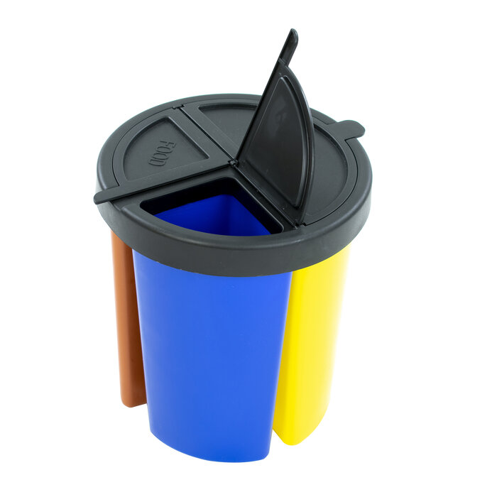 A-Select Eco Bin recycling set (zwart, geel, bruin, blauw)