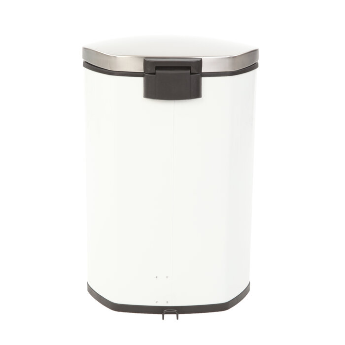 EKO Shell Bin pedaalemmer 50 liter (wit, mat RVS)